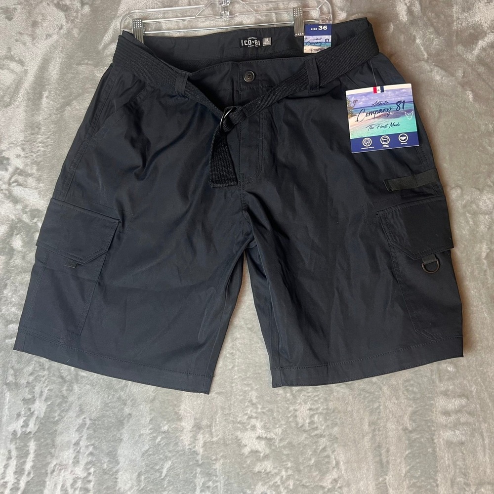 Company 81 Men's Black Cargo Shorts Size 36 Belted Casual Outdoor